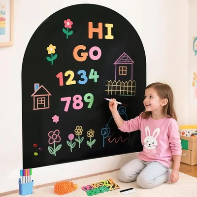 Calcomanía de pared magnética para niños 40x32 pulgadas calcomanía de pared magnética negra arco chal... Foto 1 de 4