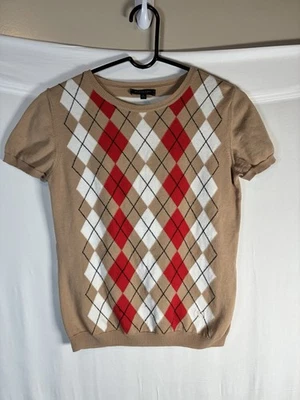 Suéter Burberry London certificado de autenticidade argyle algodão pulôver S feminino clássico preppy - Imagem 1 de 4