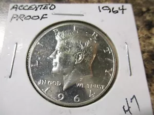 1964 KENNEDY PROOF HALF DOLLAR ACCENTED HAIR 47 - Picture 1 of 2