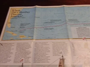 National Geographic Map: Where did Columbus Discover America November 1986 - Picture 1 of 8