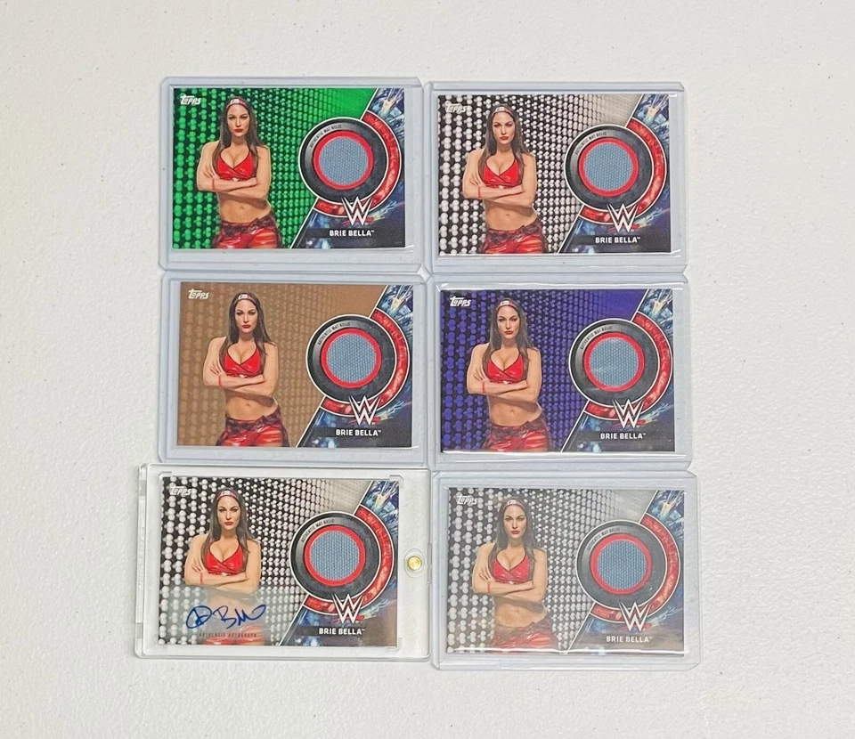 x6 WWE Brie Bella Topps Womens Division Mat Relic Auto /10 /50 /75 /99 Lot - Image 1 of 2
