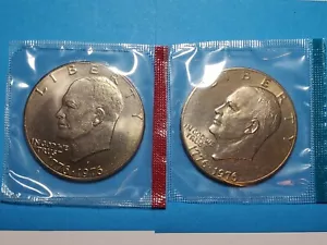1976 1976D 1976-D T2 uncirculated Eisenhower Ike Dollar mint set cello - Picture 1 of 2