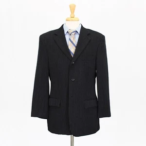 Wilke-Rodriguez 41R Black Sport Coat Blazer Jacket Striped 3B Wool - Picture 1 of 11