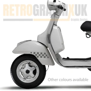 SILVER - Vespa PX LML SHAPED MUDGUARD Decal Two Tone Scooter  Stripes Stickers- - Imagen 1 de 5
