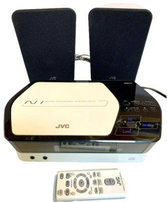 ⭐JVC Mini Shelf Stereo CD AM/FM AUX MP3 Playback W/2 Speakers"Tested" CA-UXN1W ⭐ - Image 1 of 3