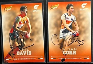 2016 AFL DAVIS CORR SHIEL HAYNES WARD SIGNED AUTOGRAPHED GWS GIANTS 5 CARD LOT - Picture 1 of 3