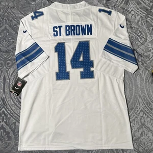 Amon Ra St Brown Trikot Detroit Lions weiß 2024 große Nähte Herren - Bild 1 von 6