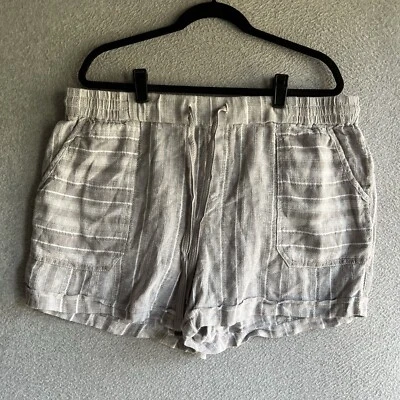 Pantalones cortos grises suaves tiro medio mezcla lino XL Style & Co para mujer nuevos con etiquetas Foto 1 de 4