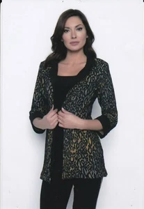 Frank Lyman 203765 UK Size 10 Black/Ochre Knit Jacket Original Price £202.00 - Picture 1 of 1
