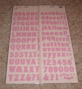 Reminisce Die Cut Double Sided Sticker Sheet(1) ~ Baby Basics...Pink Alphabet. - Picture 1 of 1