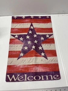 Americana patriotische Gartenflagge Welcome primitive 12,5" x 18" - Bild 1 von 4