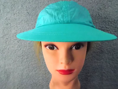 SPORTY AQUA BLUE Dad Adult Cap Hat Nylon Elastic Back Adjustable  - Image 1 of 4