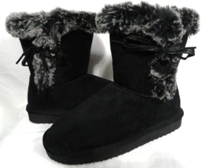 Hstylische kurze schwarze Schneestiefel Kunstfell Winterstiefel rutschfest Damengröße 6 - Bild 1 von 6
