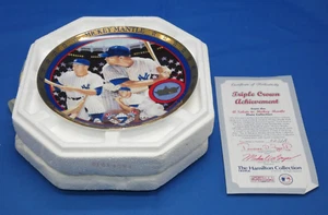 Salute to Mickey Mantle NEW YORK YANKEES Hamilton Collection Plate Triple Crown - Picture 1 of 10