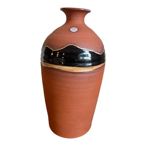 KILNWORKS Art Pottery Virgin Islands Large Redware Sunset Vase Handmade Studio - Picture 1 of 11