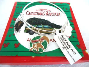 Alex and Ani CHRISTMAS VACATION SQUIRREL Charm Bangle New W/Tag Card & Box - Picture 1 of 5