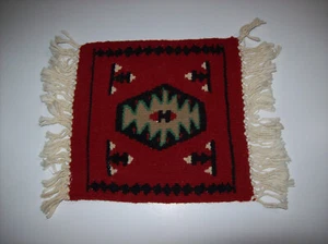 Vintage MINIATURE Turkish hand woven Kilim Wool Rug, handmade, 11" x 7.75" - Picture 1 of 21
