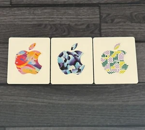 Official Apple Logo Decal Stickers | All 3 From Gift Cards) Abstract Designs - Picture 1 of 4