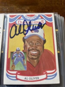 Al Oliver autographed 1984 Donruss baseball card Montreal Expos #9 Diamond Kings
