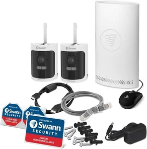 Swann NVK-600SD2 CCTV Kit 8 Cha NVR 64GB 2x WiFi Rechargeable Cameras - Picture 1 of 7