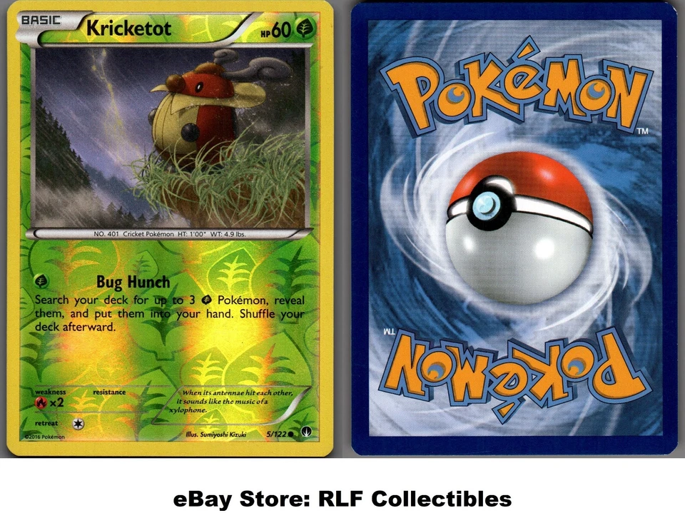 2016 Pokemon, XY BREAKpoint, #5/122 Kricketot, Reverse Holo Common - Image 1 of 1