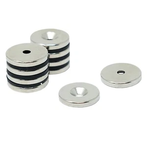 Imanes avellanados de neodimio N42 - 20 mm de diámetro x 3 mm de espesor x 3,6 mm - 4,5 kg de tracción - Imagen 1 de 7
