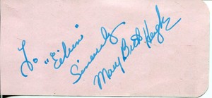 MARY BETH HUGHES ACTRESS IN THE OX BOW INCIDENT SIGNED PAGE AUTOGRAPH