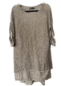 Made in Italy Dress Taupe Viscos Lagenlook Minimalist Cottagecore SZ M - Picture 1 of 6