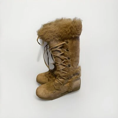 Vintage Suede And Fur Winter Boots - Image 1 of 4