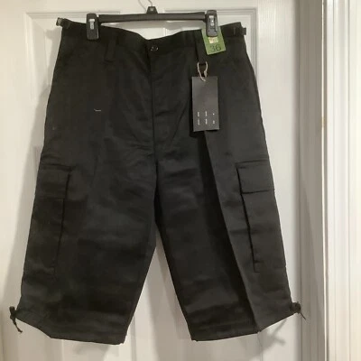 Pantalones cortos de bolsillo cargo negros lisos Regal Wear talla 36 nuevos con etiquetas para hombre Foto 1 de 4
