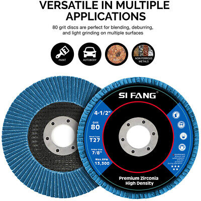 4-1/2 X7/8  Flap Disc Sanding Angle Grinder Grinding Wheels 40 60 80 120 Grit • 43.61$