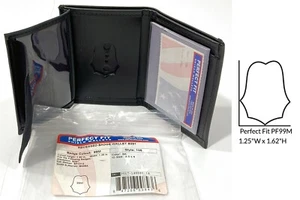 PERFECT FIT 105 RECESSED HIDDEN BADGE ID HOLDER BIFOLD LEATHER WALLET MINI B291 - Picture 1 of 12