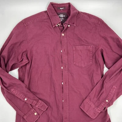 H&M Mens Long Sleeve Button Down Shirt Size S Red Burgundy Cotton Stretch Casual - Image 1 of 4