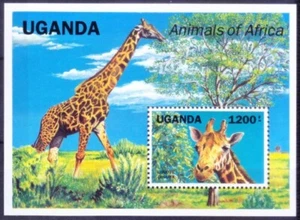 Uganda 1991 MNH MS, Giraffe wild Animals - Picture 1 of 1