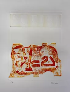 SAMI BURHAN - Block Letters Calligraphy - Lithograph, Middle Eastern/ Syrian Art - Picture 1 of 9