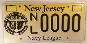 New Jersey NAVY LEAGUE license plate USN USMC USCG Merchant Marine Coast Guard - Picture 1 of 12