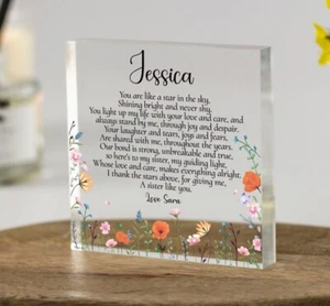 Regalo de cita personalizada de hermana - regalo de dama de honor de hermana pequeña, regalo de hermana - Imagen 1 de 3