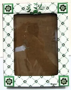 NEW Mangani Italy Green and White Porcelain Frame Item 11742/2 9.5 x7.5 - Picture 1 of 11