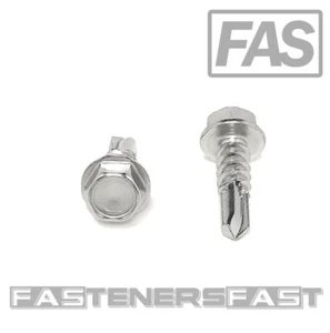 (100) Viti TEK autoperforanti testa esagonale rondella acciaio inox 12 x 3/4 - Foto 1 di 4