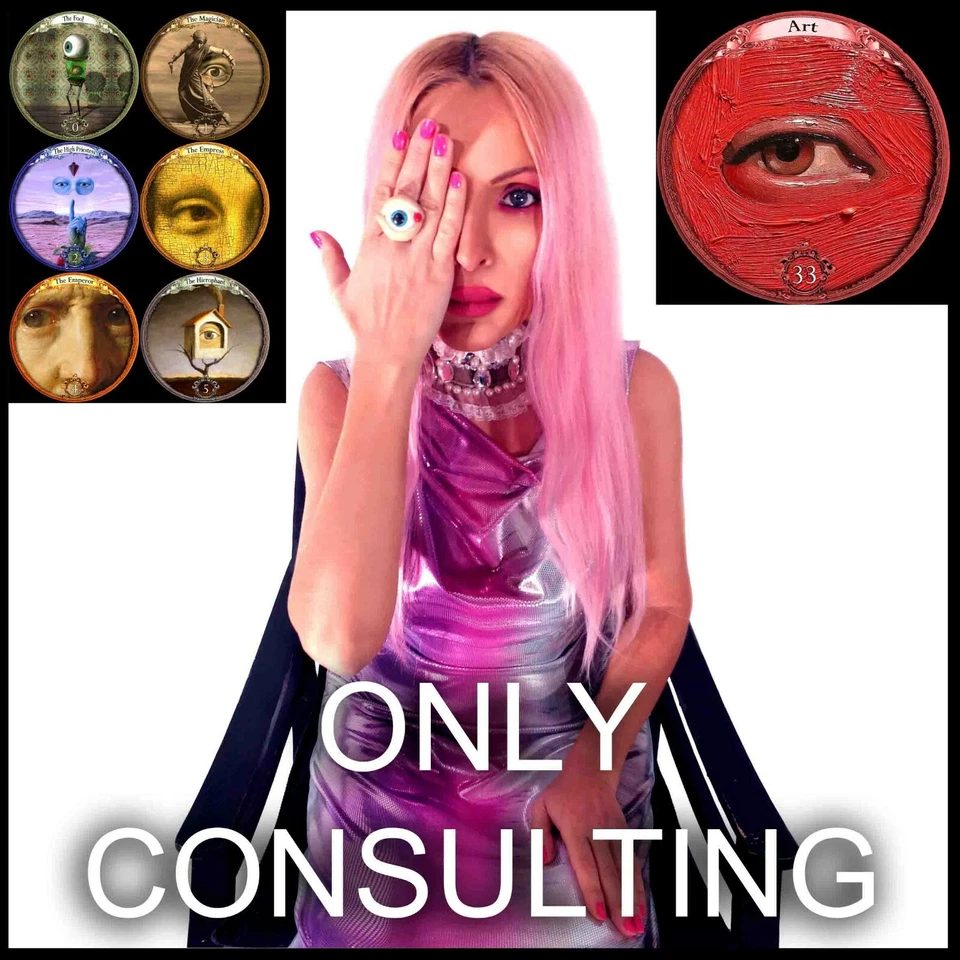 Ask Me Now a Consultation with Eyes Art Tarot Card Deck Cartomancy Tell Fortune - Image 1 of 4