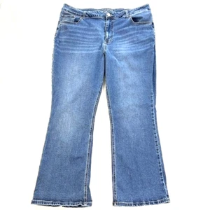 MAURICES Jeans High Rise Curvy Womens 20 Short Boot Cut Distressed Blue Denim - Picture 1 of 14