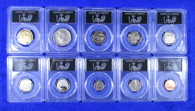 2017s 225th TOP POP ENHANCED UNC SET FDOI GIFT BOX PCGS RARE AM LIBERTY LABELS - Image 1 of 4