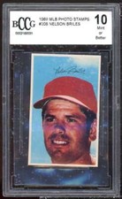 Nelson Briles Card 1969 MLB Photo Stamps #208 BGS BCCG 10