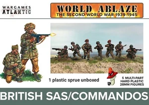 British SAS/Commandos Wargames Atlantic 1/56 28mm scale WWII 1 x sprue Unboxed - Picture 1 of 16