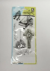 Inkadinkado Spiritual and Religious Clear Stamp Set 7pc prayer cross - Picture 1 of 12