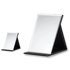 SITAKE 2Pcs Faltbarer PU-Leder Kosmetikspiegel - Klappbar Make-up Spiegel -