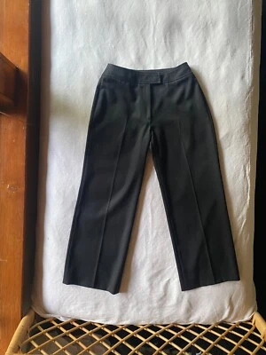 Burberry London Black Wide Leg Dress Pants W's Sz 10 Classic Mob Wife Basic Wool - Image 1 of 4