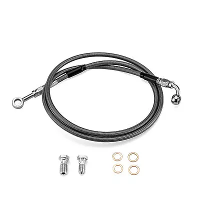 Stainless Steel Non-ABS Brake Line Kit Front +9" For Harley Dyna Super Glide  - Изображение 1 из 4