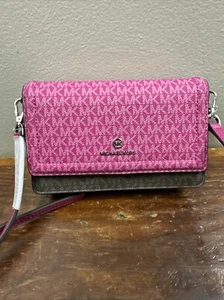 Michael KORS NUEVO Bandolera Teléfono Cuero Marrón Rosa Hipster Desmontable Ajustable Correa - Imagen 1 de 16