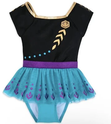 Disney Girls Frozen Anna Swimsuit One Piece With Tutu Size 9/10 NWT Ship Now - Image 1 of 2